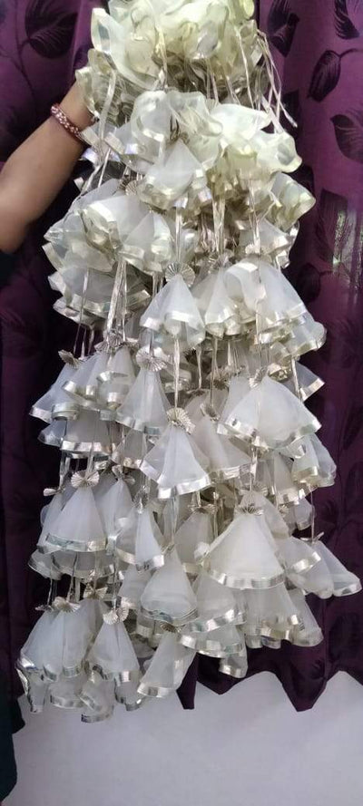 Lamansh White / Net / 10 LAMANSH® (Pack of 10) 3.5 ft Net Decorative Hanging for Wedding Backdrops/Haldi & Wedding Event Decoration
