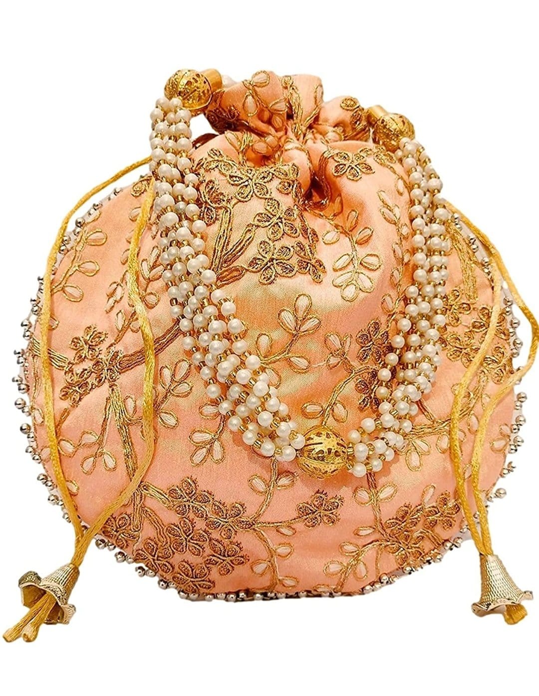 LAMANSH ® Women's Potli Bag LAMANSH 4 Pcs Potli bags for women handbags traditional Indian Wristlet with Drawstring Ethnic Embroidery Women Fashion Potli