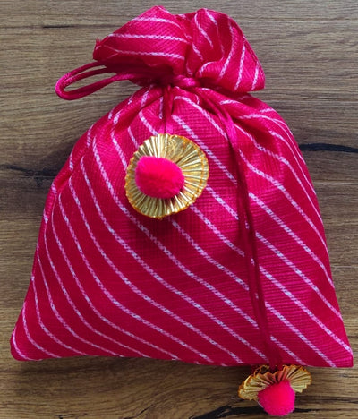 LAMANSH ® Women's Potli Bag LAMANSH® 7*9 inch Bandhani Print Potli bags for Giveaways 🎁 & Favours / Shagun Pouch Return Gifts for Haldi mehendi roka wedding