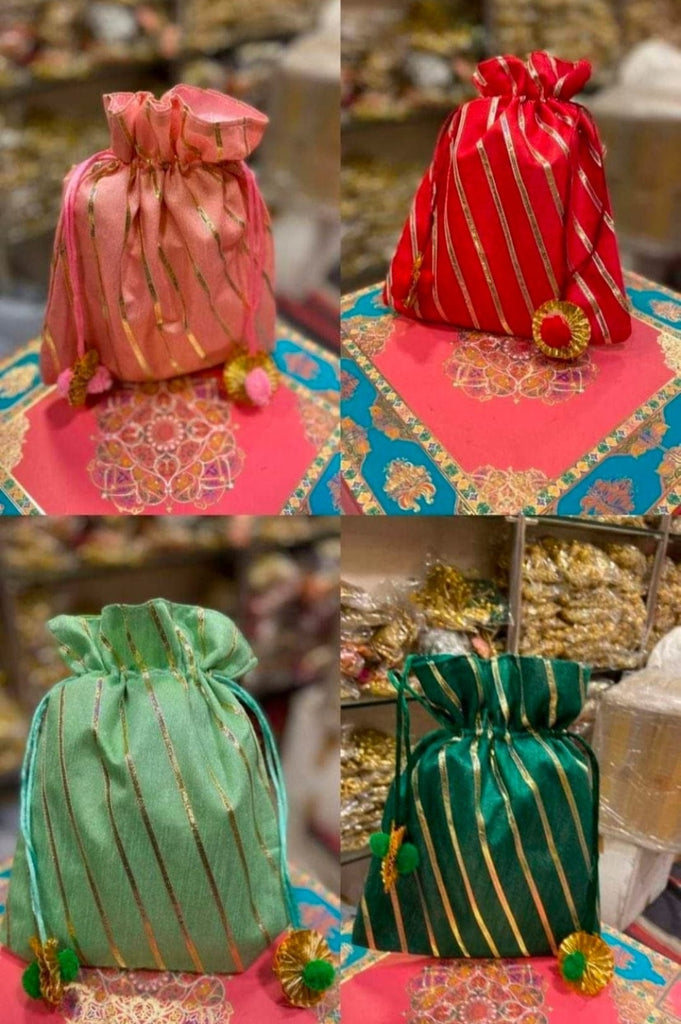 GOLDGIFTIDEAS Glorious Ethnic Vintage Potli Bags for Women, Return Gifts,  Shagun Potli Pouches (Pack of 5)