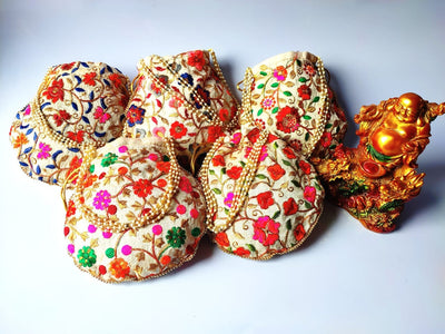 LAMANSH ® Women's Potli Bag LAMANSH® 9*9 inch Floral 🌸 embroidered Designer Potli bags for Giveaways / Return Gifts 🎁 Favours for guests / Favours for wedding