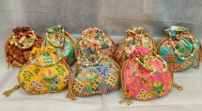 LAMANSH ® Women's Potli Bag LAMANSH (Pack of 1) Pcs Potli bags for women handbags traditional Indian Ethnic Embroidery Fashion Potli
