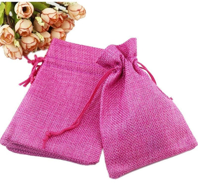 LAMANSH ® Women's Potli Bag LAMANSH Royal Premium Small (5*4 inch) High Quality Jute Linen Potli Bags Pouch Best for Wedding ,Party Supply Gift Bags (Set of 12)