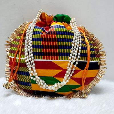 LAMANSH ® Women's Potli Bag Pack of 1 LAMANSH® Embroidery Potli bags for women / Traditional Wedding Return Gifts