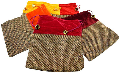 LAMANSH ® Women's Potli Bag Pack of 10 / Assorted color LAMANSH Pack of 10 (7*9inch) Women's Potli Bag For gifting / Royal Velvet Potli Bag Bridal Purse Women handbag