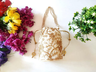 LAMANSH ® Women's Potli Bag Pack of 10 LAMANSH (Pack of 10 ) 7*9 inch Potli Bag For gifting / Designer Potli Bags for Gifting 🎁