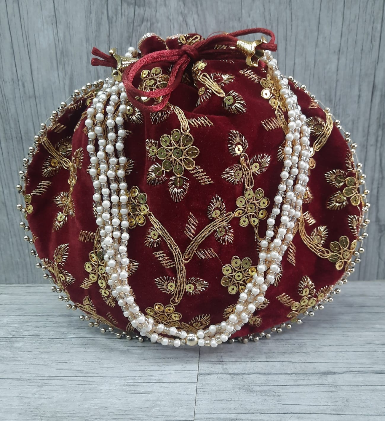 LAMANSH ® Women's Potli Bag Pack of 10 LAMANSH Pack of 10 Pcs Potli bags for women handbags traditional Indian Wristlet with Drawstring Ethnic Embroidery Women Fashion Potli