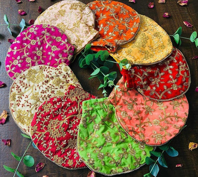 LAMANSH ® Women's Potli Bag Pack of,15 / Multicolor / Cotton LAMANSH® Women's Potli Bag For gifting / organza party favour gift bags  /Potli Bag for women with Zari Work ( Pack of 15 )