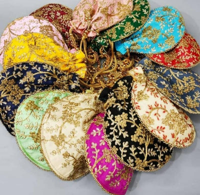 LAMANSH ® Women's Potli Bag Pack of 20 / Multicolor / Cotton LAMANSH® Women's Potli Bag For gifting / organza party favour gift bags  /Potli Bag for women with Zari Work ( Pack of 20 )