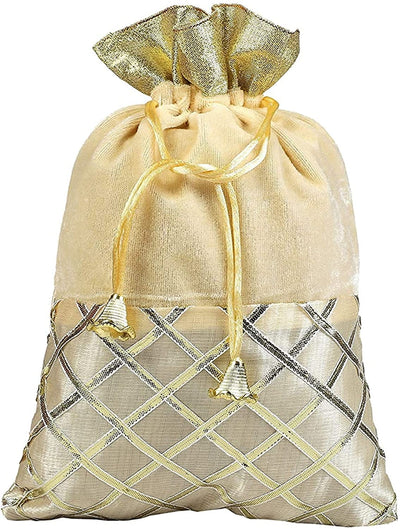 LAMANSH ® Women's Potli Bag Pack of 25 LAMANSH Pack of 25 (4*6 inch) Women's Potli Bag For gifting / Royal Velvet Potli Batwa Bag Bridal Purse Women handbag Shagun Pouch Return Gifts