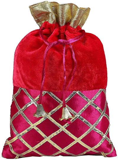 LAMANSH ® Women's Potli Bag Pack of 25 LAMANSH Pack of 25 (5*7 inch) Women's Potli Bag For gifting / Royal Velvet Potli Batwa Bag Bridal Purse Women handbag Shagun Pouch Return Gifts