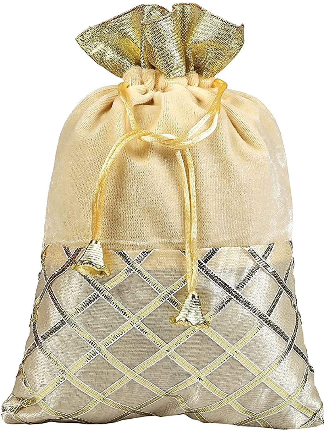 LAMANSH ® Women's Potli Bag Pack of 25 LAMANSH Pack of 25 (8*12 inch) Women's Potli Bag For gifting / Royal Velvet Potli Batwa Bag Bridal Purse Women handbag Shagun Pouch Return Gifts
