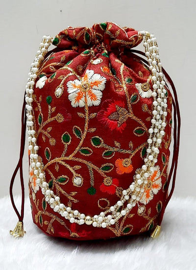 LAMANSH ® Women's Potli Bag Pack of 5 / Assorted Colour Patterns LAMANSH Set of 5 Designer Potli bags for women handbags / Gift Bags for sangeet & engagement ceremony