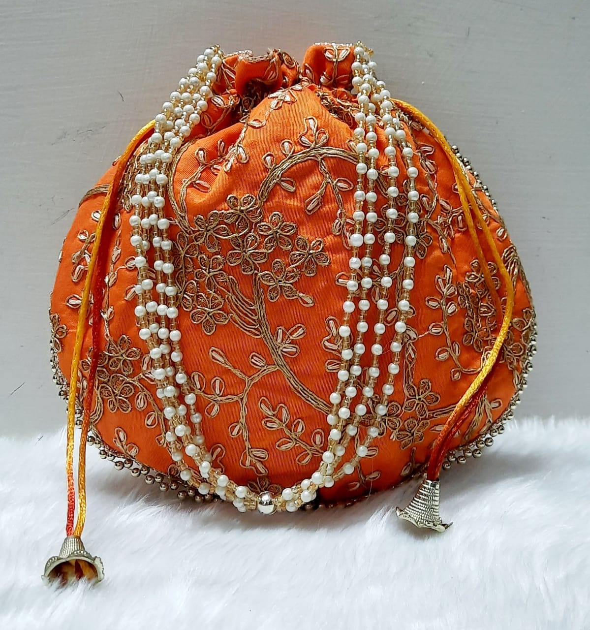 LAMANSH ® Women's Potli Bag Pack of 75 LAMANSH Pack of 75 Pcs Matka Style Tree Pattern Potli bags for women handbags traditional Indian Wristlet