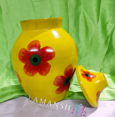 LAMANSH Yellow / Ceramic / 1 LAMANSH® Ceramic Storage Jars 500 Grams Jar for Dining Table, Pickle Achaar Storage Jar