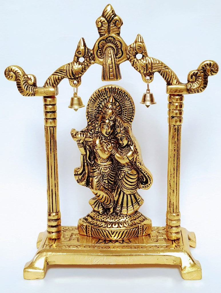 Lord Radha Krishna on Jhula Statue Murti Idol Indian Showpiece Temple Gift  | eBay