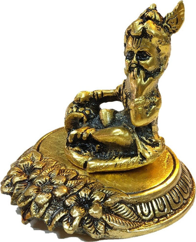New Jaipur Handicraft Brass Showpiece Gold / Standard / Lord Krishna LAMANSH Mini Laddu Gopal ji Statue✨ / Lord Krishna statue☀📿 / Decorative Showpiece / Gifting Showpiece 🎁