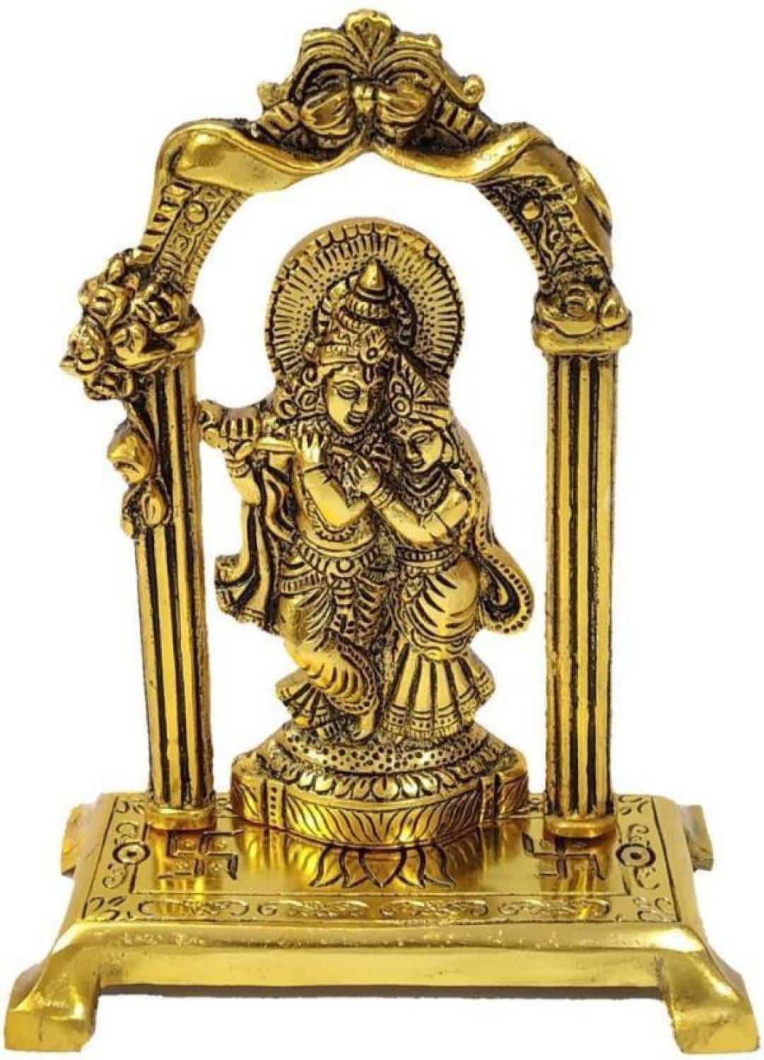 New Jaipur Handicraft Brass Showpiece Gold / Standard / Radha Krishna New Jaipur Handicraft Metal Radha Krishna statue☀🕉 / God Statue🕉👼 / Radha Krishna Idol📿 / God Idol 🛐 / Decorative Showpiece💥 / Gifting Showpiece 🎁🎀