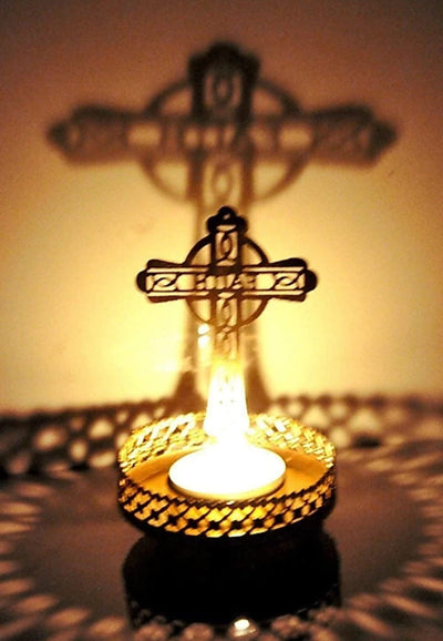 New Jaipur Handicraft candles holder LAMANSH® Decor Traditional Tea Light Candle Holder/Metal Candle Light Holder Set / Cross Shadow stabd for Home Living Room & Office