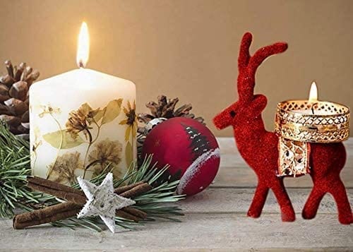New Jaipur Handicraft deer candles holder LAMANSH® Deer Tea light Candle Holder ( Candles Included) / Deer shaped diya stand for Home decoration / Navratri & Diwali