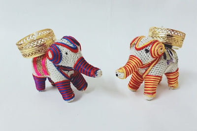 New Jaipur Handicraft Diwali Light 💥 LAMANSH® 🐘 Elephant Designer Tea light Candle Holder / Elephant Diya for Festival Decoration ✨ & Return Gifts