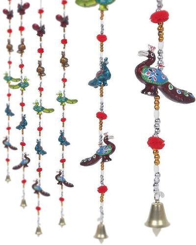 New Jaipur Handicraft Door 🚪 Hangings 💥 Paper Mache New Jaipur Handicraft Pack of 5 Peacock Hanging Toran Set / Decorative Hangings For Home 🏠 / Set of 5