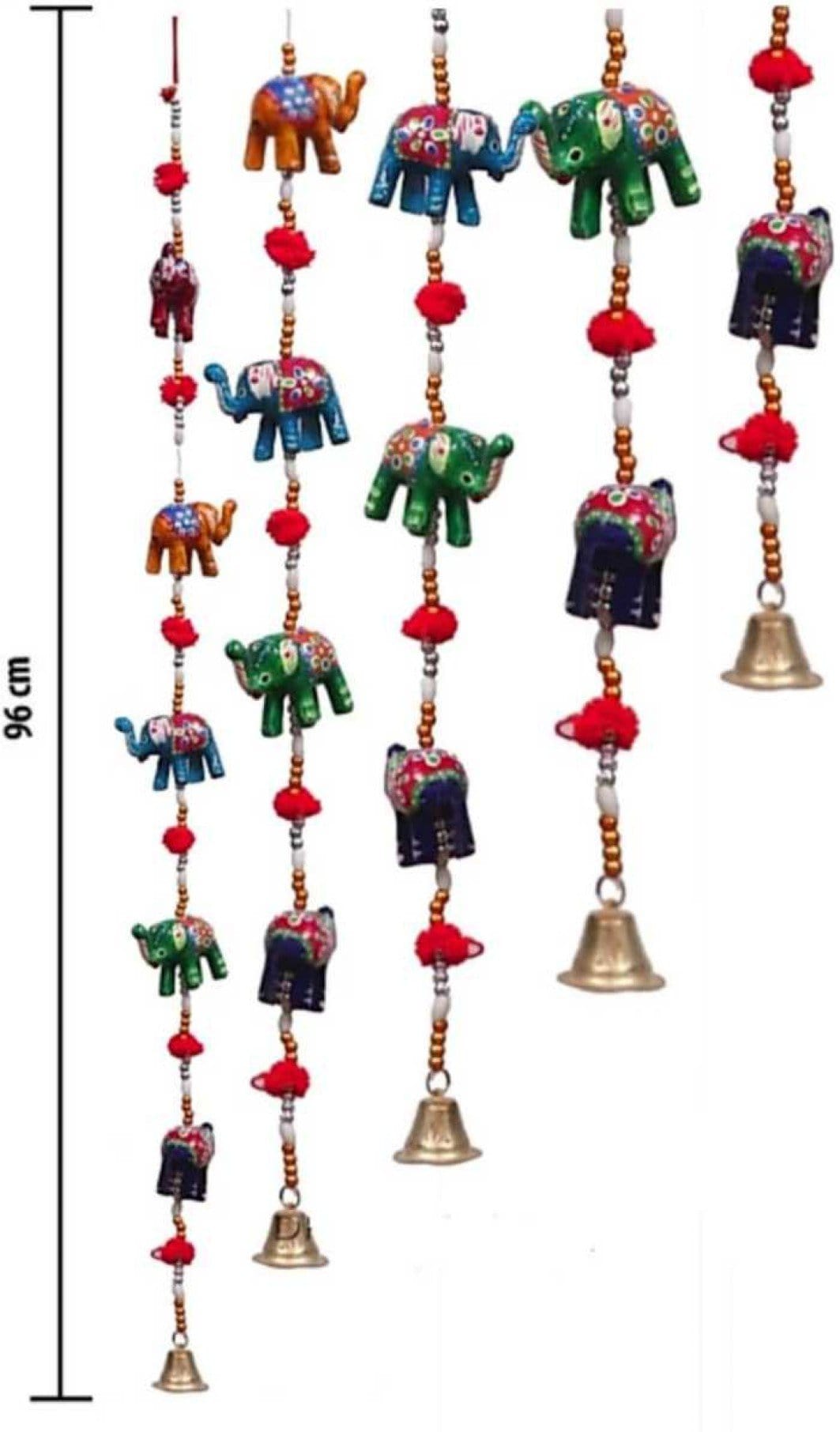 New Jaipur Handicraft Door 🚪 Hangings 💥 Paper Mache New Jaipur Handicraft Set of 5 Elephant 🐘 Hanging Toran Set / Decorative Hangings For Home 🏠 / Set of 1-2-3-4-5 Elephant
