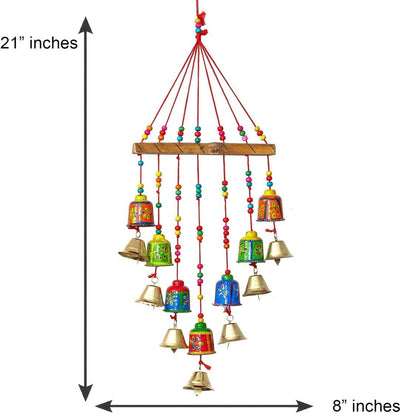 New Jaipur Handicraft Door 🚪 Hangings 💥 Toran Paper Mache New Jaipur Handicraft Wooden Bell 🔔 Toran set Pack Of 1 / Door Hanging 🔔🎐 Toran / Hanging Toran Set / Decorative Hangings For Home 🏠