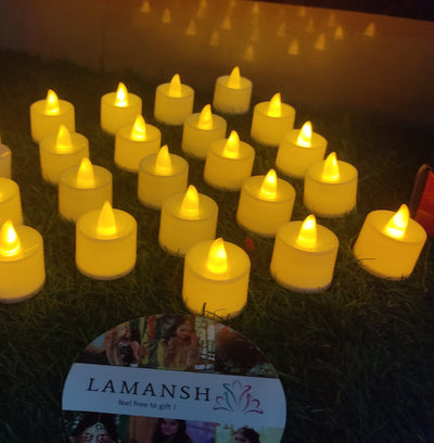 New Jaipur Handicraft ELECTIC CANDLES 🕯 LAMANSH® LED Candles for Ganpati Decor Flameless 🔥Electric LED Candles for Diwali / Candles for Home 🏠Decoration