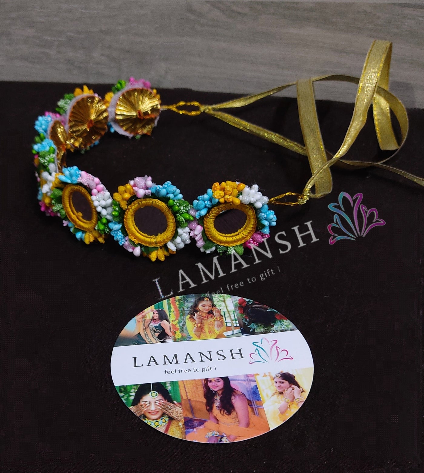 New Jaipur Handicraft Flower Tiara Multicolor / All occasions LAMANSH® Mirror Collection Floral 🌺 Head Tiara for Women & Girls / Perfect for any occasion