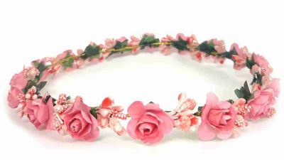New Jaipur Handicraft Flower Tiara 😇 Pink / Engagement / Birthday LAMANSH® Charm Hair Accessories Floral Bridal Bridesmaid Headdress Prom Tiara Crown Wedding Elegant / Flower Tiara set