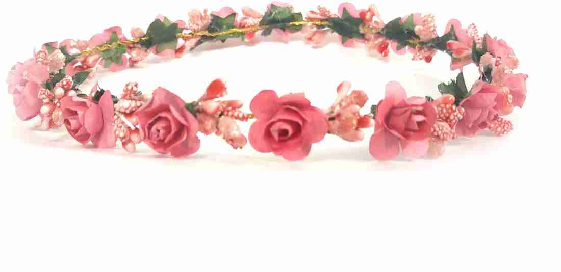 New Jaipur Handicraft Flower Tiara 😇 Pink / Engagement / Birthday LAMANSH® Charm Hair Accessories Floral Bridal Bridesmaid Headdress Prom Tiara Crown Wedding Elegant / Flower Tiara set