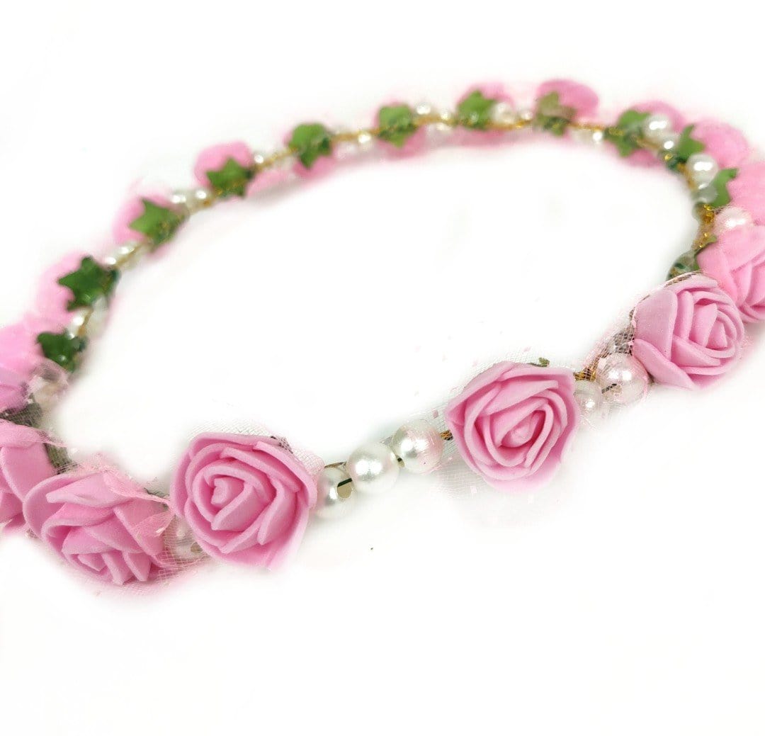 New Jaipur Handicraft Flower Tiara 😇 Pink / Engagement / Birthday LAMANSH® Hair Accessories Antique Wedding Tiara Hair Accessory Set / Flower Tiara