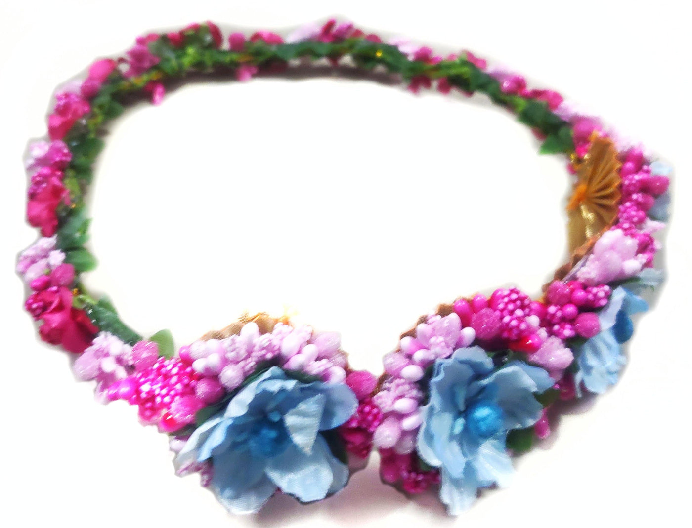New Jaipur Handicraft Flower Tiara Pink- Sky blue / Engagement LAMANSH® Elegant Head Tiara for Women & Girls 🌺 / Haldi Set