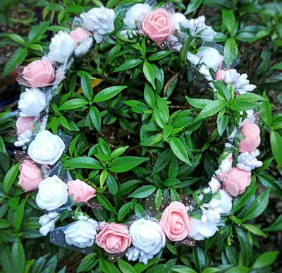 New Jaipur Handicraft Flower Tiara 😇 Pink-White / Engagement / Birthday LAMANSH® Princess Bridal Floral Tiara  / Tiara For Baby, Women & Girls 🌺 / Birthday Tiara