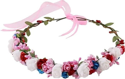 New Jaipur Handicraft Flower Tiara Pink-White / Engagement LAMANSH® Elegant Head Tiara for Women & Girls 🌺 / Haldi Set