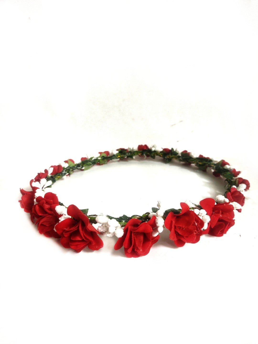 New Jaipur Handicraft Flower Tiara 😇 Red-White / Engagement / Birthday LAMANSH® Hair Accessories Antique Wedding Tiara Hair Accessory Set / Flower Tiara