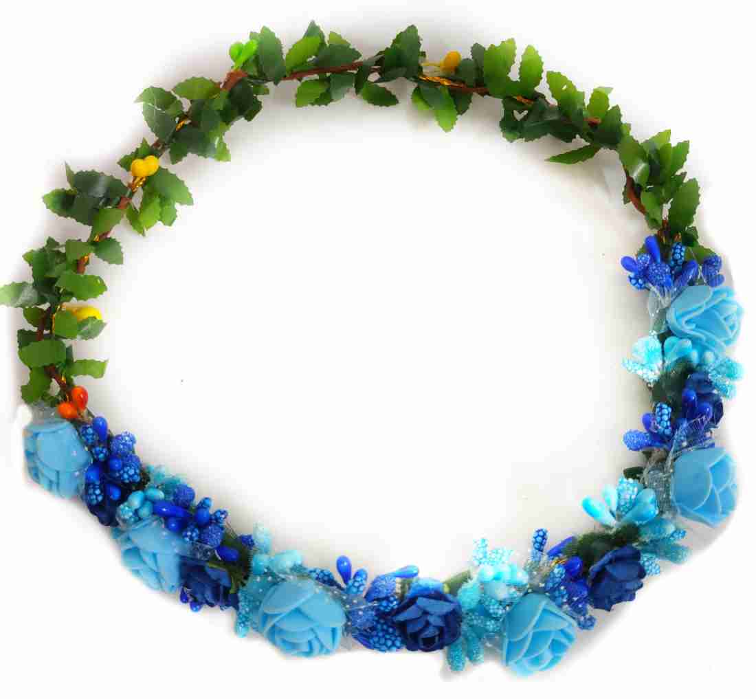 New Jaipur Handicraft Flower Tiara 😇 Sky Blue - Blue / Engagement / Birthday LAMANSH® Princess Bridal Floral Tiara  / Tiara For Baby, Women & Girls 🌺 / Birthday Tiara