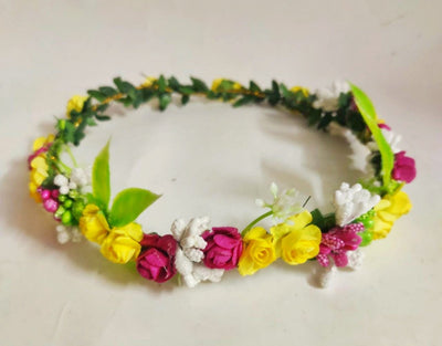 Flower Tiara Set For Haldi , Mehndi & Wedding / Flower Tiara Set For Girls 