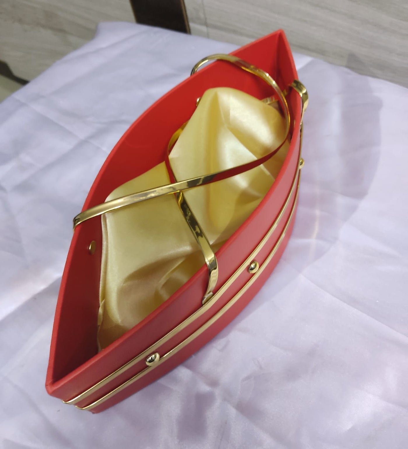 New Jaipur Handicraft Gift Baskets 💛 Assorted colors / 50 Pack of 50 Boat Shaped Gift 🎁 Hamper Baskets For Giveaways (size - 12*5 inch) / Trending hampers for making Diwali & Wedding Gifts