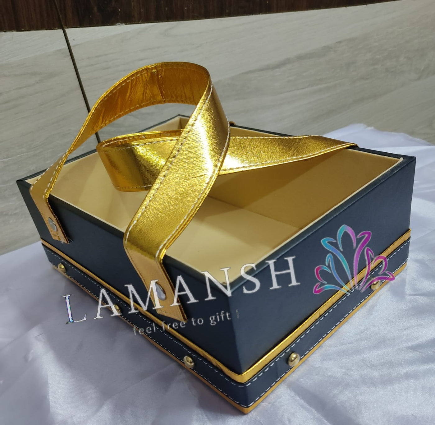 New Jaipur Handicraft Gift Baskets 💛 Black Lamansh® Pack of 1 Big size Luxurious Room Gift 🎁Hamper Basket
