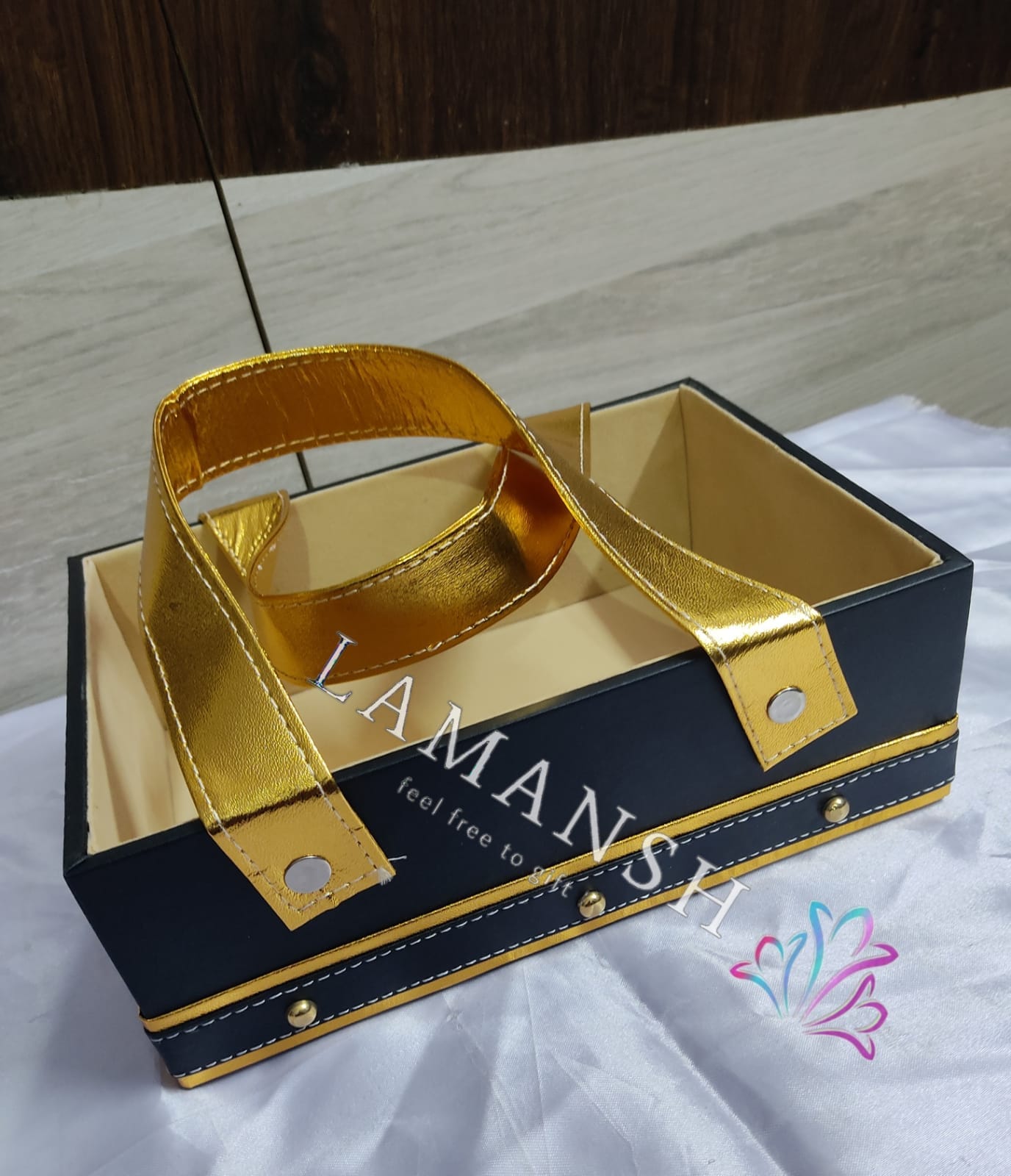 New Jaipur Handicraft Gift Baskets 💛 Black Lamansh® Pack of 5 Big size Luxurious Room Gift 🎁Hamper Basket