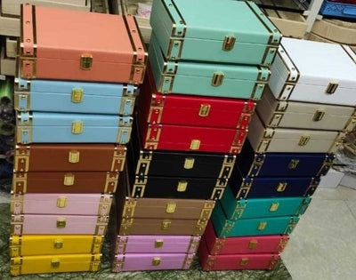 New Jaipur Handicraft Gift Trunks 💛 Assorted colors LAMANSH® Leatherette Trunk boxes with HAPPY BIRTHDAY name plate / Best birthday 🎈 Gift Hamper box