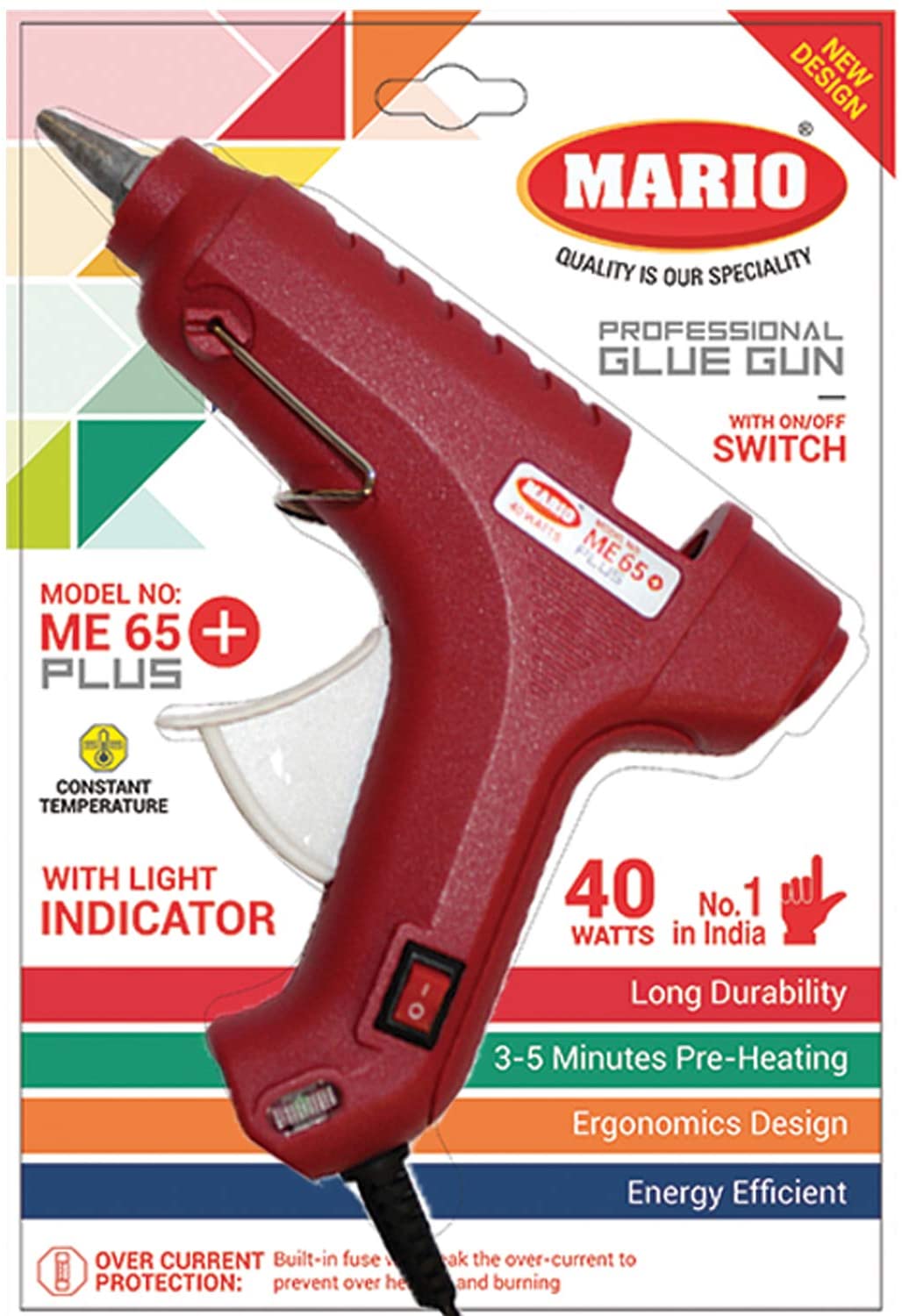 New Jaipur Handicraft Gule Gun Multicolor / Standard / Plastic Mario™ Glue Gun with Light Indicators