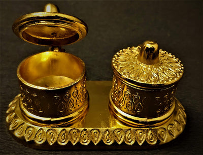 New Jaipur Handicraft Kumkum box Gold / Standard / Brass Kumkum Box New Jaipur Handicraft Brass Kumkum Box 🎁  / Kumkum Box 🎁 / Decorative Showpiece💥/  Chandan Roli Kumkum Chawal Box
/ Gifting Showpiece 🎁🎀