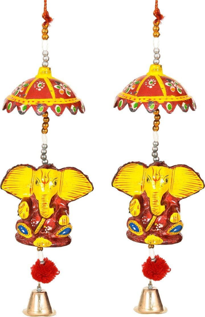 New Jaipur Handicraft Mini Showpiece toran Multicolor / Standard / Ganeshji Chatri Toran LAMANSH Pack of 2 Ganesha Chatri Toran☀📿 / God Statue👼 / Ganesh Idols 🛐 / Decorative Showpiece / Gifting Showpiece 🎁🎈🎀/ Door Hanging Toran / Door Decorative Toran / Toran