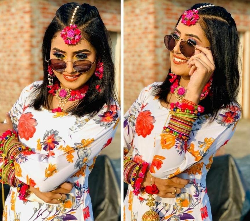 New Jaipur Handicraft Necklace ,Earring, Maangtika & Bangles Set Pink / Free Size / Bridal Look Lamansh® 🌺 Floral Jewel Set