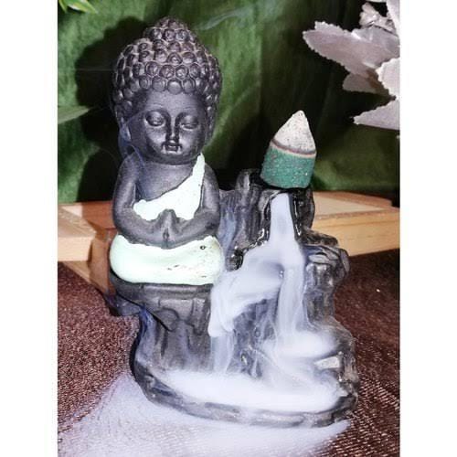 Smoke Buddha Showpiece For Car Home Decor / Showpiece for gifting Purpose / Monk buddha Showpiece 
