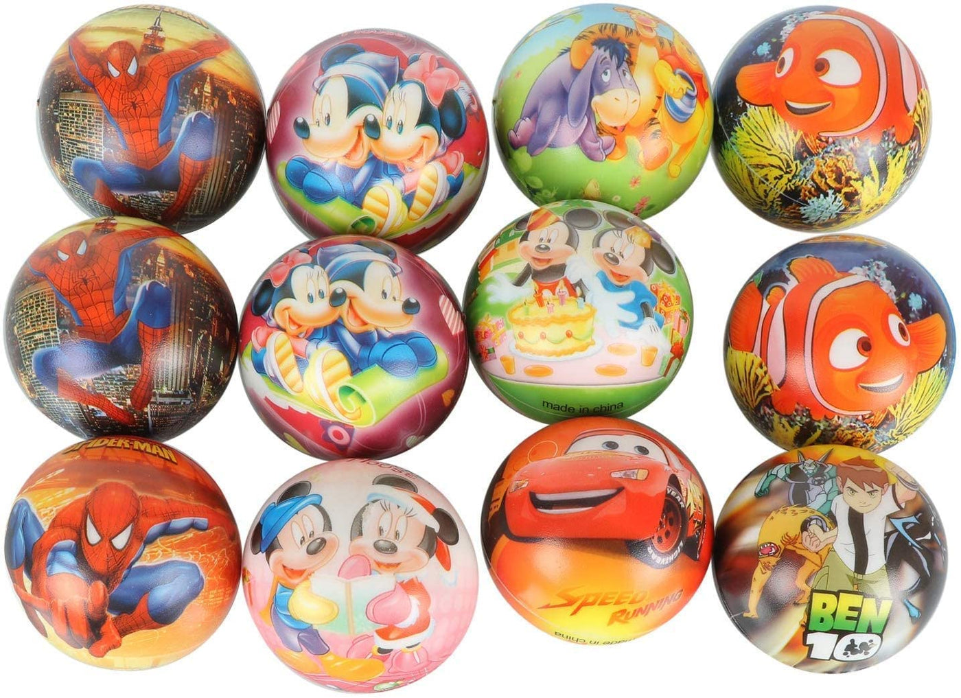 New Jaipur Handicraft Pack of 12 Cartoon Balls / Stress Reliever / Perfect for Kids - Lamansh