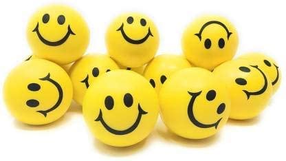 New Jaipur Handicraft Pack of 12 Smiley Yellow Ball / Stress Reliever / Perfect for all Age Groups - Lamansh